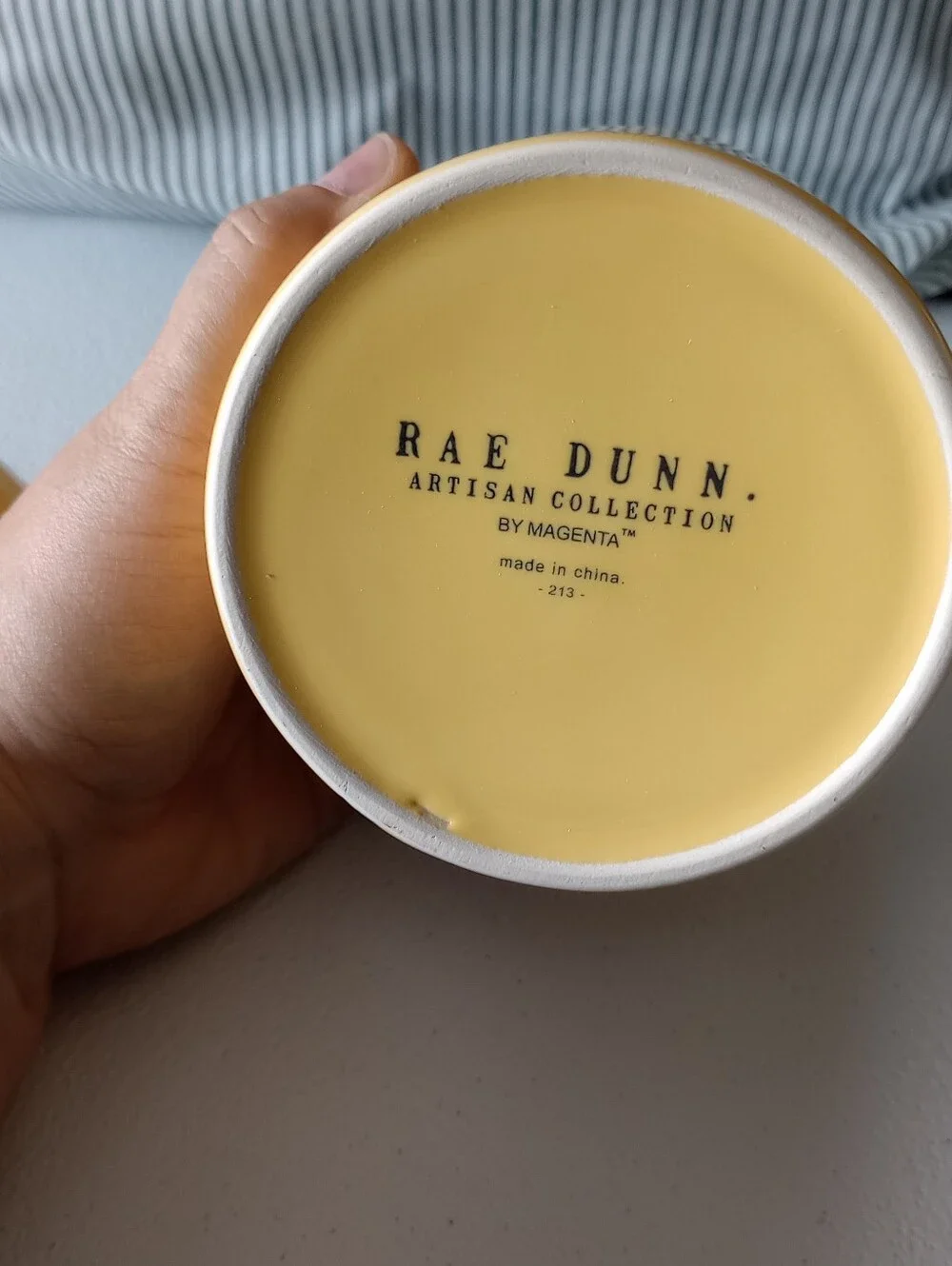 NIB Rae Dunn Yellow Ceramic Cotton 